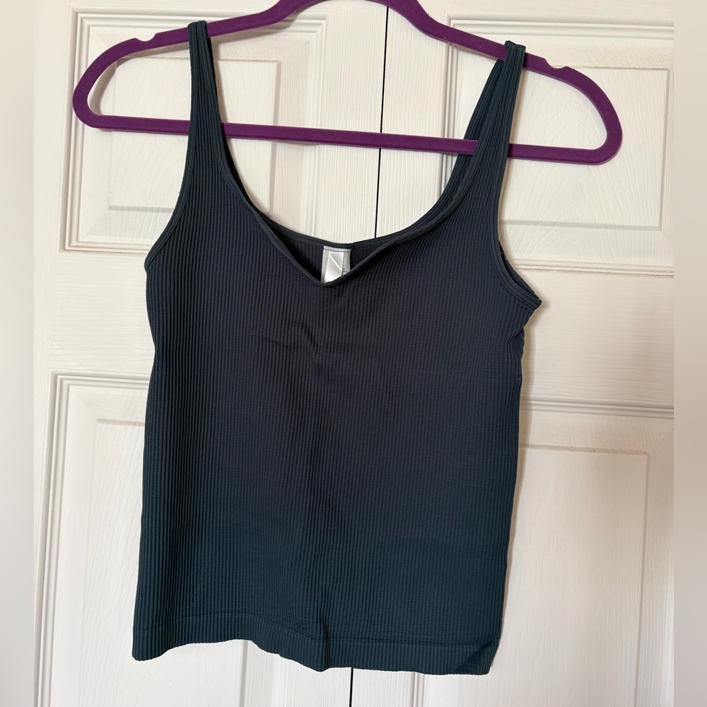 Nikibiki Dark Grey Ribbed Tank Top